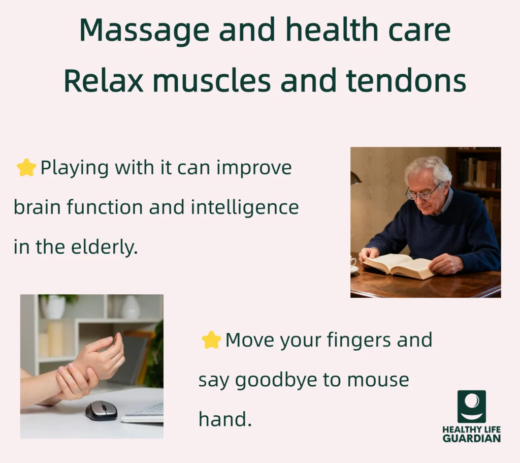 Striped ebony massage handballs have a unique texture, they are smooth and glossy. playing with them often can improve arm pain and numbness, and may even help with Alzheimer's disease.