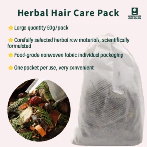 Herbal hair care pack contains 12 kinds of raw materials，improves scalp problems such as oily scalp, dry and frizzy, itchy scalp, thinning hair, hair loss, dandruff, and gray hair.