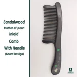 AMXL-006 Sandalwood Mother-of-Pearl Inlaid Comb with Handle(Gourd Design)