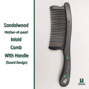This sandalwood comb features delicate mother‑of‑pearl inlay, exuding a classic elegance that reflects Eastern aesthetics. Its finely polished, rounded teeth are gentle on both hair and scalp, helping prevent static while providing a soothing massage that supports healthy hair.